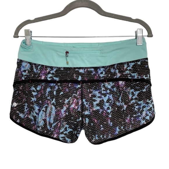 Lululemon Run: Speed Short *4-way stretch Size 6 Floral Sport Tranquil B… - Picture 7 of 11